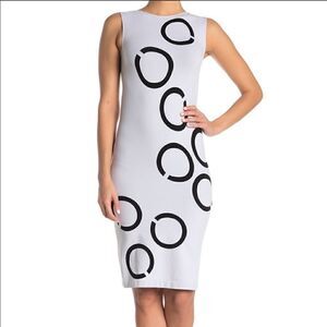 𝅺nwt Wolford Hiroko sleeveless gray black print dress